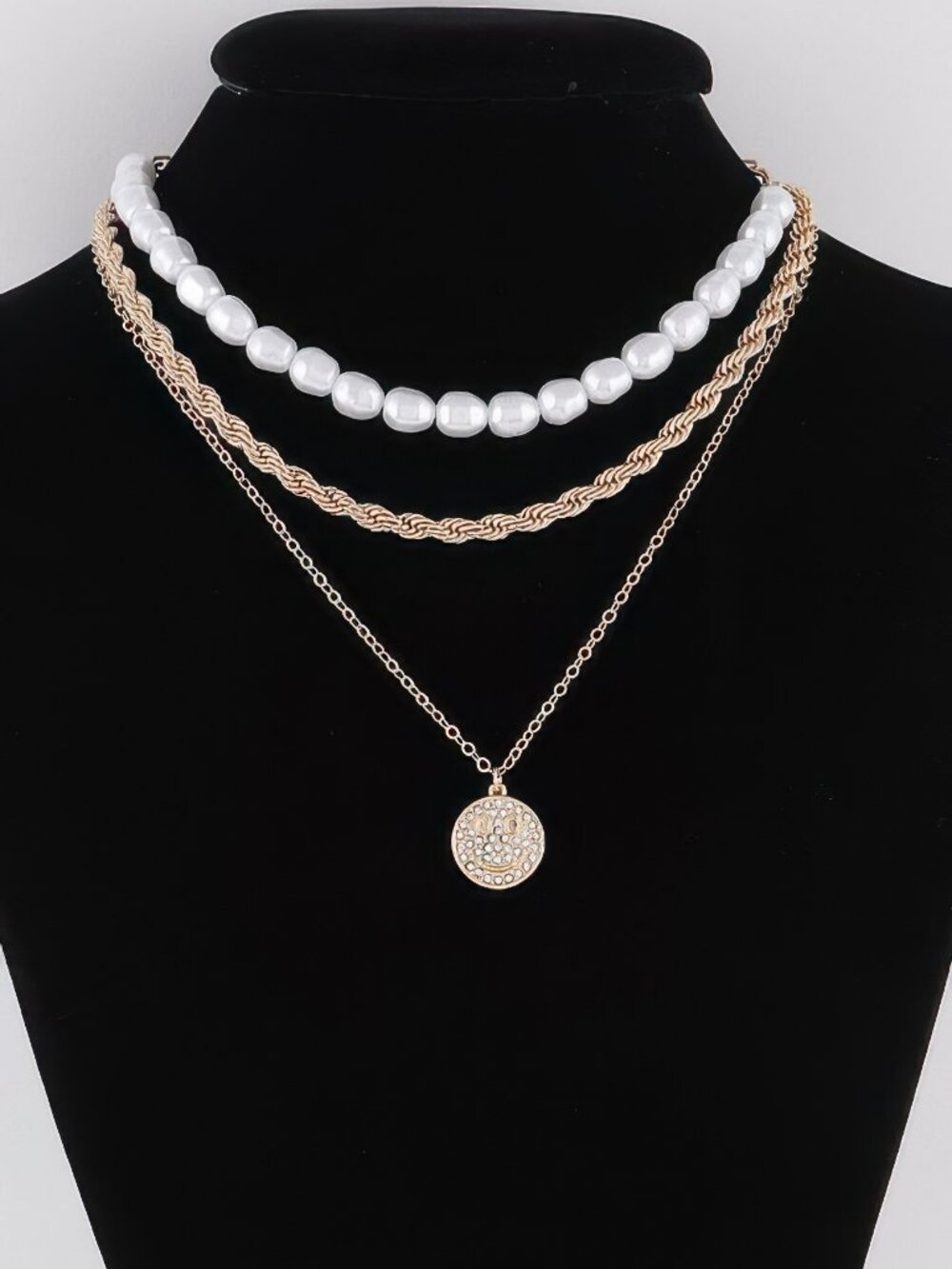 Multi Chain N Pearl Necklace